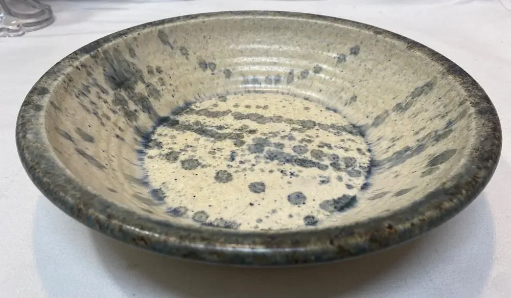 Spatterware Pottery Dish Signed Tromp
